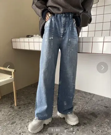 JEANASiS 하쿠 프린트 데님 팬츠