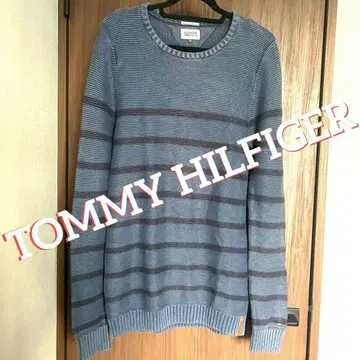 TOMMY HILFIGER DENIM 인디고 코튼 니트 M