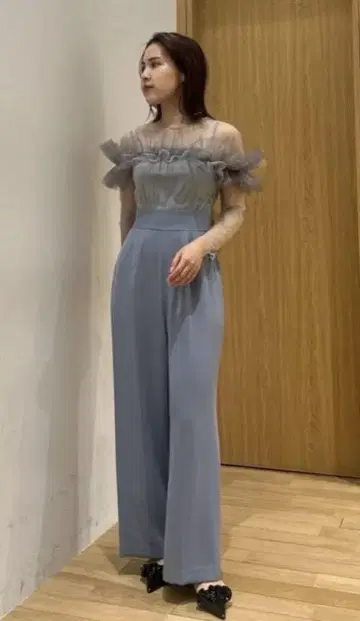 라그나문 LADY 프릴 오프숄 콤비네존 경사 드레스
