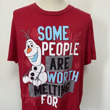 Disney FROZEN 올라프 티셔츠 빨간색 2XL 프린트 j-118