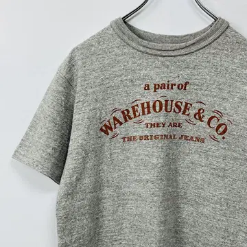 WARE HOUSE 웨어하우스 T셔츠 헤더 그레이 칼리지 아치 로고