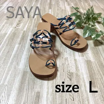 SAYA 사야 터콰이즈 가죽 플립플랍 L 사이즈