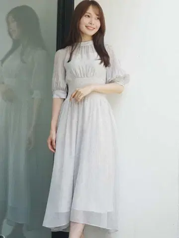 머큐리 듀오 오픈 숄더 허리 리브 절개 꽃무늬 원피스