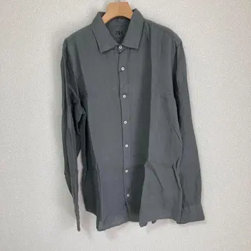 새상품 ZARA 100% 린넨 셔츠 워시 그레이 그린 XL 남성용