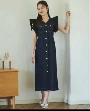 2way 소매 프릴 데님 원피스
