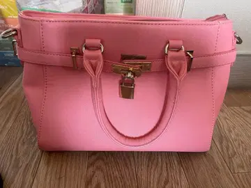 핑크 핸드백 합성 피혁