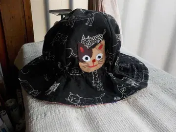 고양이 자수 버킷햇 고양이 모자 귀여움