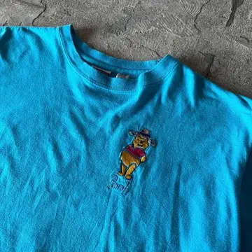 빈티지 Pooh 디즈니 자수 곰돌이 푸 티셔츠