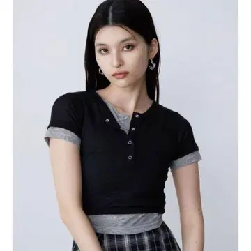MURUA 헨리넥 레이어드 상의