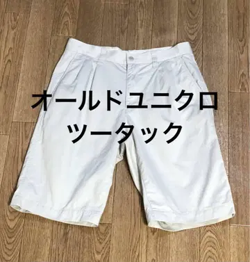 올드 유니클로 00년대 빈티지 투턱 2턱 하프 팬츠