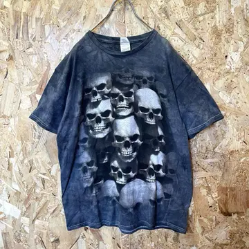 00s vintage 구제 의류 스컬 타이다이 Big 티셔츠 L