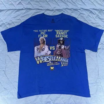 WWE 릭 플레어 랜디 사베지 프로레슬링 티셔츠 구제 의류 파랑