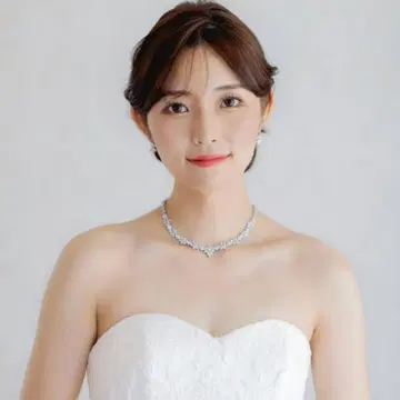 ANNAN WEDDING 지르코니아 목걸이 귀찌 세트 FN13