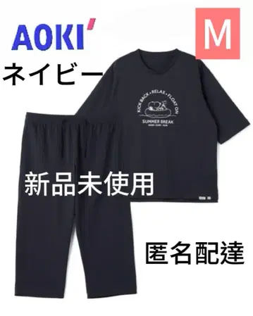 AOKI & PEANUTS 콜라보 리커버리 의류 세트 스누피 네이비 M