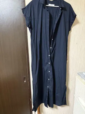 네이비 반팔 셔츠 원피스 프리 사이즈
