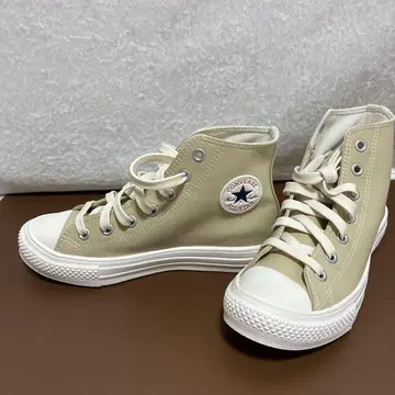 Converse 하이컷 베이지 발수 가공 23cm 컨버스