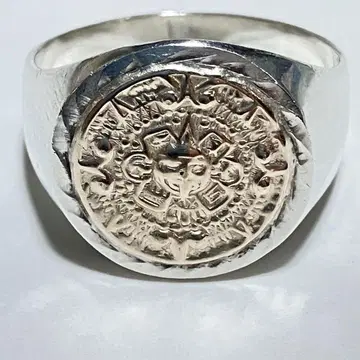 Mexico 925 아스테카 달력 반지 silver