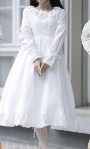 옷깃 레이스 프릴 원피스