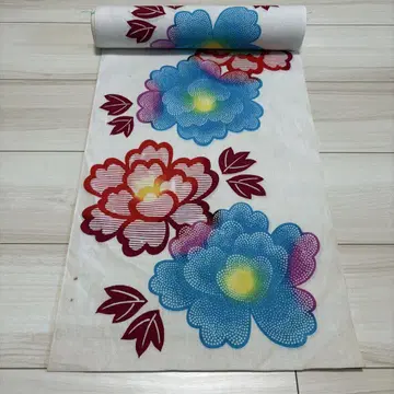 목화 유카타 옷감 모란 패턴