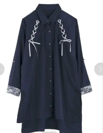 axes femme 레이스업 셔츠 튜닉 지뢰계