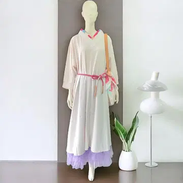 꽃 편지 핫카케 원피스 화이트