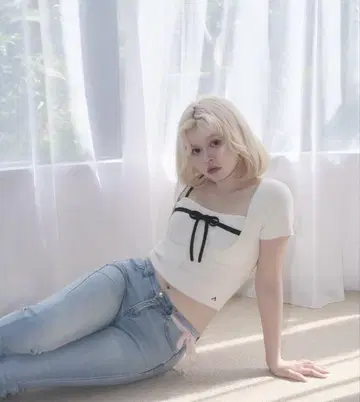 andmary Natalie 리본 set 아이보리