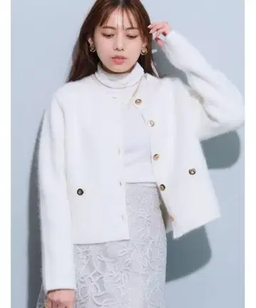 Mystrada 플러피 가디건 화이트