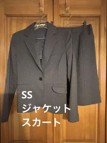여성 수트 SS 그레이 스트라이프 자켓 스커트