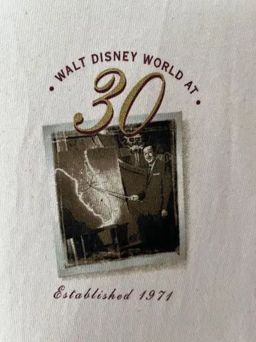 디즈니 빈티지 월드 30주년 티셔츠 2XL 사이즈 WDW