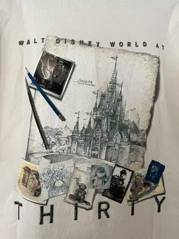 디즈니 빈티지 월드 30주년 티셔츠 2XL 사이즈 WDW