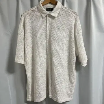 [CLEL] 루즈 반팔 레이스 셔츠 화이트