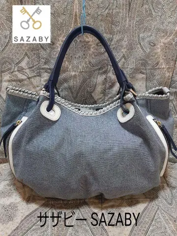 사자비 SAZABY 천연 가죽 콤비/핸드백