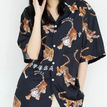 츄우카타베타이 TIGER '중화다미다위' SHIRTS 패턴 셔츠