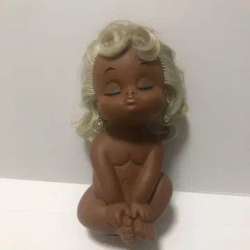 쇼와 레트로 검둥이 인형 샐리 금발 여아 소프트 비닐 일본제