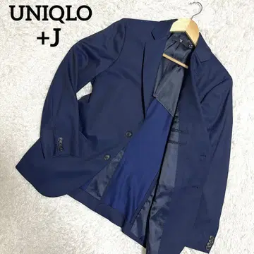 새상품급 UNIQLO+J 테일러드 자켓 네이비 스트라이프 M 사이즈