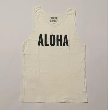 Aloha Sunday 탱크탑 S 화이트 하와이 한정