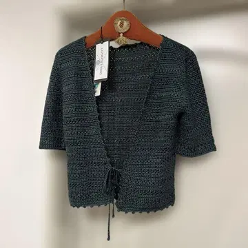 Krizia Maglia 다크 그린 숏 슬리브 가디건 40