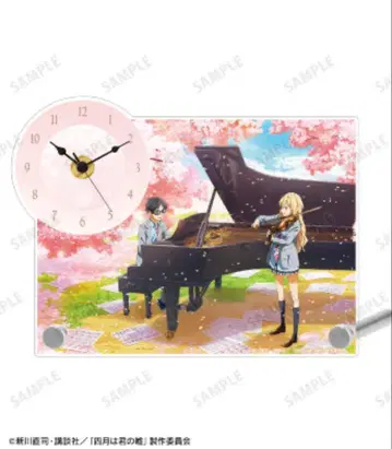 4월은 너의 거짓말 아리마 코우세이 미야조노 카오리 아크릴 스탠드 시계
