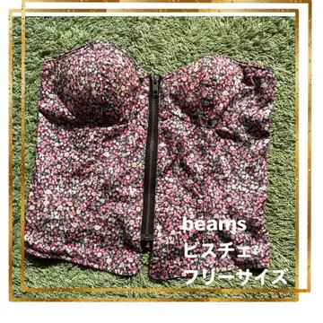 beams 뷔스티에 꽃무늬 핑크 빔즈