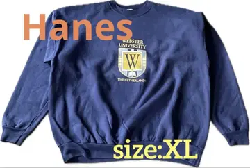 Hanes 네이비 XL 웹스터 대학교 맨투맨 헤인즈