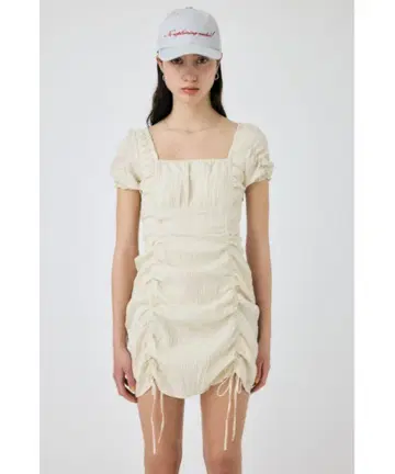 MOUSSY GATHER RIBBON MINI 드레스