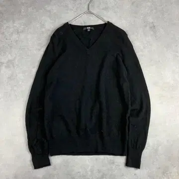 UNIQLO 유니클로 캐시미어 100% V넥 스웨터 L 블랙