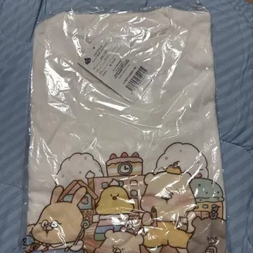 동물 캐릭터 티셔츠 L 사이즈 화이트