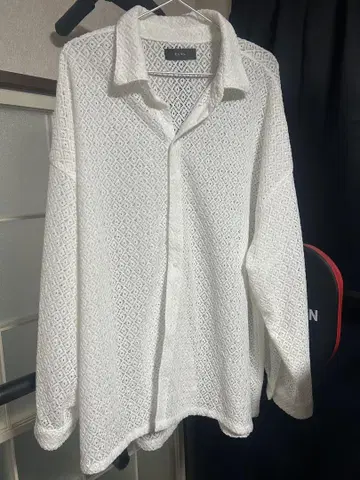 CLEL Balloon Sleeves Loose Lace Shirt L