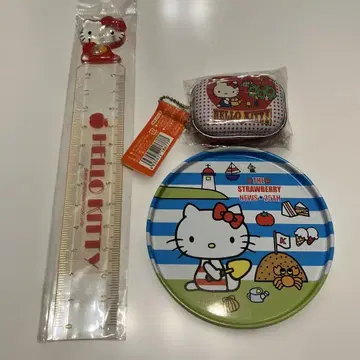 헬로키티 눈금자 소품함 플레이트 미사용품 레트로