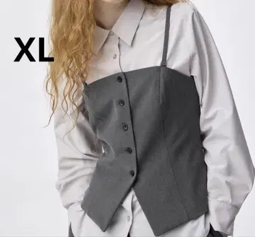 새상품 GU 프론트 버튼 뷔스티에 XL