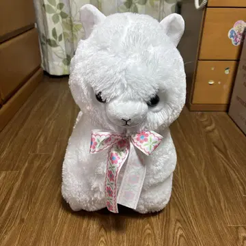 알파카 솓 리본 BIG 시로쨩 봉제 인형 전체 길이 약 38cm