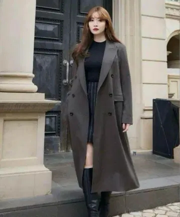 herlipto Double-Breasted Long Blazer