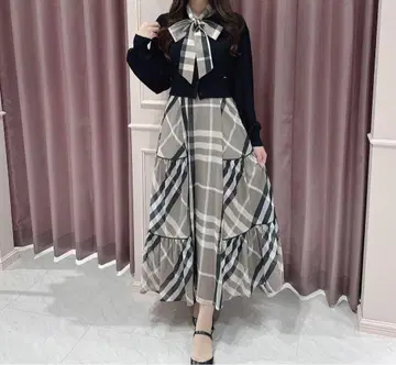AnMILLE 빅 체크 도킹 OP