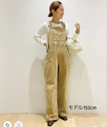어반 리서치 코듀로이 멜빵바지 베이지